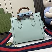 Gucci Diana Shiny Blue Leather Tote Bag - 35x30x14cm - 4