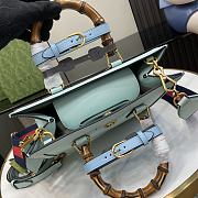 Gucci Diana Shiny Blue Leather Tote Bag - 35x30x14cm - 3