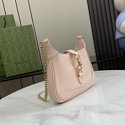 Gucci Jackie 1961 Pink Leather Shoulder Bag - 19.5x18x3.5cm - 4