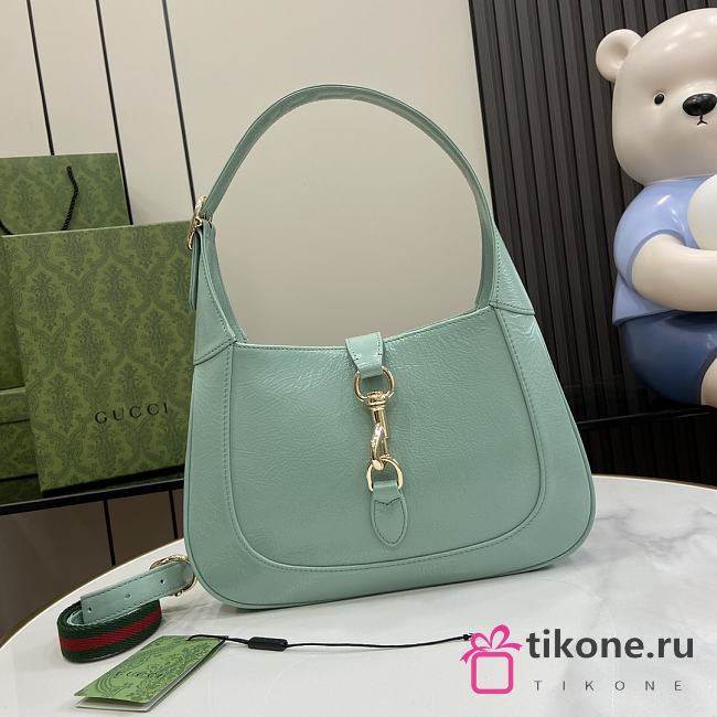 Gucci Jackie 1961 Pastel Green Leather Bag - 27.5x19x4cm - 1