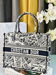 Dior Book Tote Bag Medium Plan de Paris embroidery - 36.5x27x16.5cm - 3