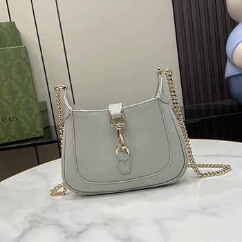 Gucci Jackie 1961 White Leather Shoulder Bag - 19.5x18x3.5cm