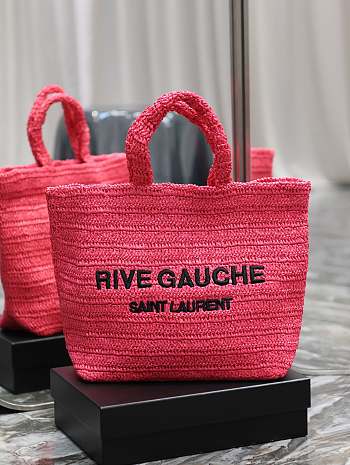 YSL Rive Gauche Pink Shopping Bag - 38×35×14.5cm 