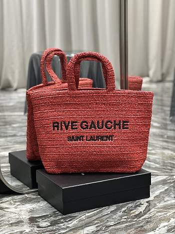 YSL Rive Gauche Red Shopping Bag - 38×35×14.5cm