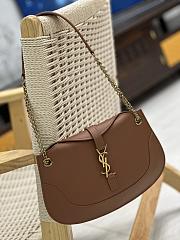 YSL Sienna Plaque Brown Leather Bag - 31×26×6cm - 5