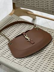 YSL Sienna Plaque Brown Leather Bag - 31×26×6cm - 4