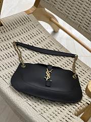 YSL Sienna Plaque Black Leather Bag - 31×26×6cm - 2