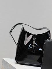 YSL Le 5 à 7 Hobo Bag In Shiny Black Leather - 23×22×8.5cm - 5