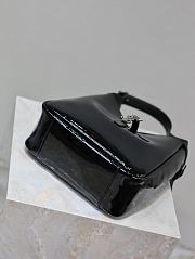 YSL Le 5 à 7 Hobo Bag In Shiny Black Leather - 23×22×8.5cm - 4