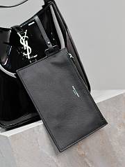 YSL Le 5 à 7 Hobo Bag In Shiny Black Leather - 23×22×8.5cm - 2