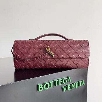 Bottega Veneta Long Clutch Bag In Red - 31x13x3cm