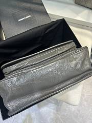 YSL Niki Medium Chain Bag In Grey Leather Calfskin 28cm - 4