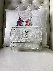 YSL Niki Medium Chain Bag In White Leather Calfskin 28cm - 1