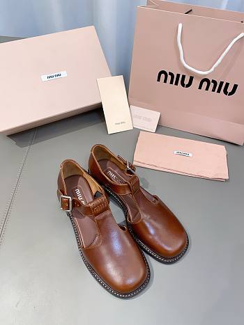 Miumiu Brown Leather Sandals