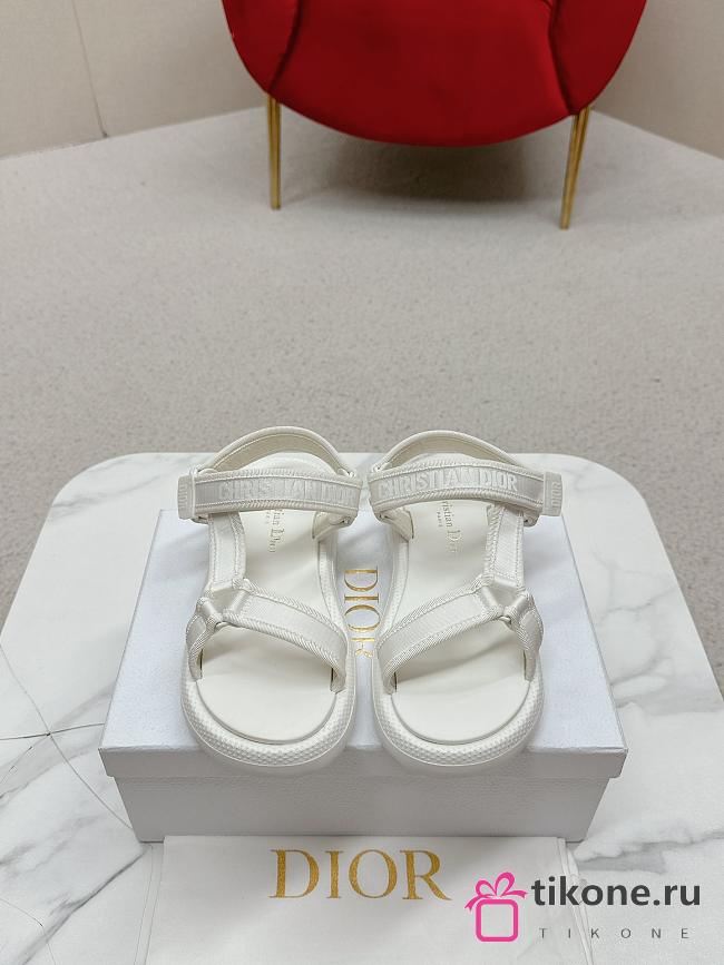 Dior Dioract Full White Canvas Sandals - 1