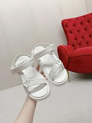 Dior Dioract Full White Canvas Sandals - 4