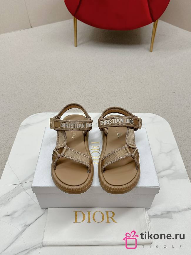 Dior Dioract Full Beige Canvas Sandals - 1