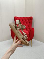 Dior Dioract Full Beige Canvas Sandals - 5