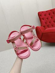 Dior Dioract Full Pink Canvas Sandals - 3