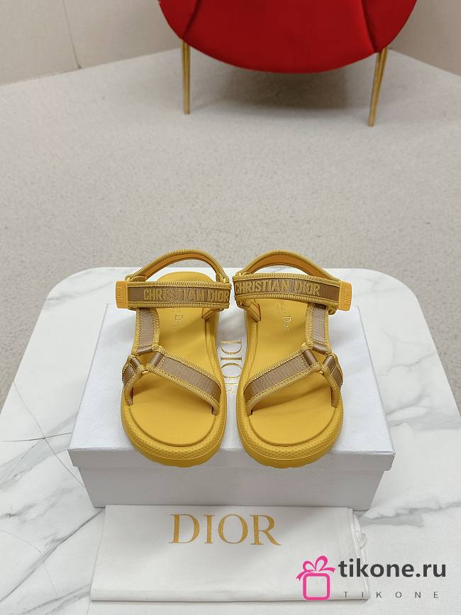 Dior Dioract Full Yellow Canvas Sandals - 1