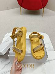 Dior Dioract Full Yellow Canvas Sandals - 5