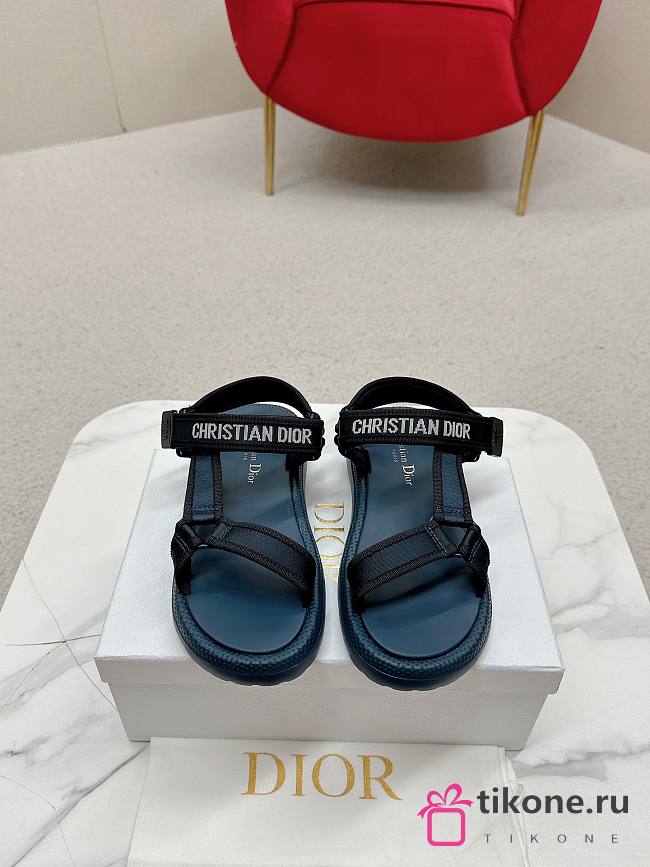 Dior Dioract Full Blue Canvas Sandals - 1