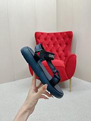 Dior Dioract Full Blue Canvas Sandals - 4