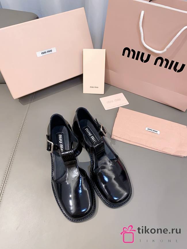 Miumiu Black Leather Sandals - 1