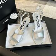 Chanel Silver Leather Sandals - 3