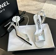 Chanel Silver Leather Sandals - 2