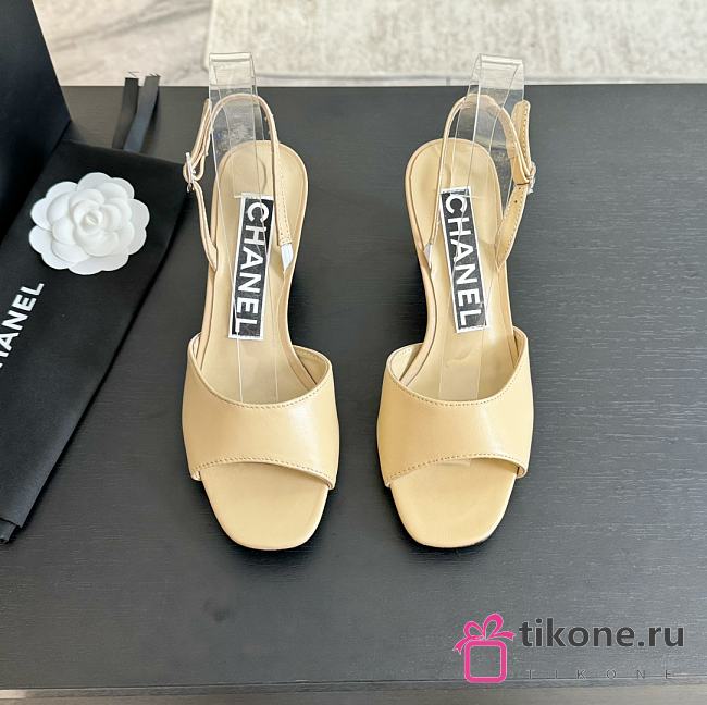 Chanel Beige Leather Sandals - 1