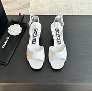 Chanel White Leather Sandals - 1