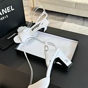 Chanel White Leather Sandals - 4