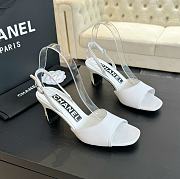 Chanel White Leather Sandals - 2