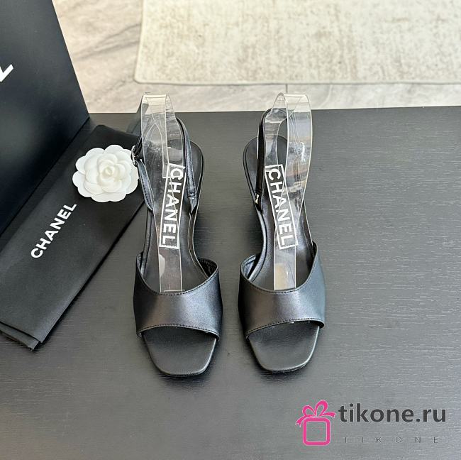 Chanel Black Leather Sandals - 1