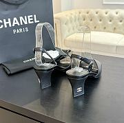 Chanel Black Leather Sandals - 4