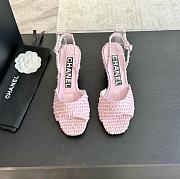 Chanel Pink Tweed Sandals - 1