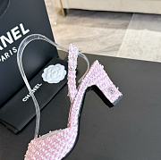 Chanel Pink Tweed Sandals - 4