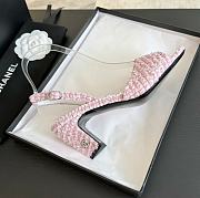 Chanel Pink Tweed Sandals - 3