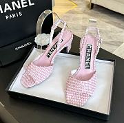 Chanel Pink Tweed Sandals - 2