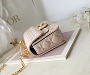 Dior Jolie Mini Top Handle Bag Pink Lambskin Leather - 22x14x8cm - 2