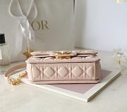 Dior Jolie Mini Top Handle Bag Pink Lambskin Leather - 22x14x8cm - 4