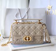 Dior Jolie Mini Top Handle Bag Beige Lambskin Leather - 22x14x8cm - 1