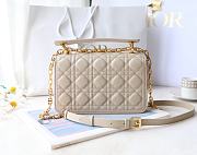 Dior Jolie Mini Top Handle Bag Beige Lambskin Leather - 22x14x8cm - 3