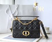 Dior Jolie Mini Top Handle Bag Black Lambskin Leather - 22x14x8cm - 1