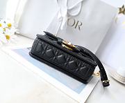 Dior Jolie Mini Top Handle Bag Black Lambskin Leather - 22x14x8cm - 4