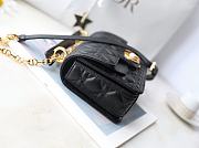 Dior Jolie Mini Top Handle Bag Black Lambskin Leather - 22x14x8cm - 3