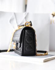 Dior Jolie Mini Top Handle Bag Black Lambskin Leather - 22x14x8cm - 2