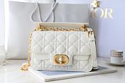 Dior Jolie Mini Top Handle Bag White Lambskin Leather - 22x14x8cm - 1