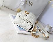 Dior Jolie Mini Top Handle Bag White Lambskin Leather - 22x14x8cm - 3